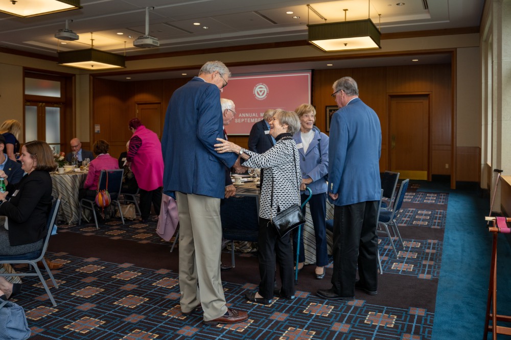 Guests greeting each other at Foundation Annual Meeting